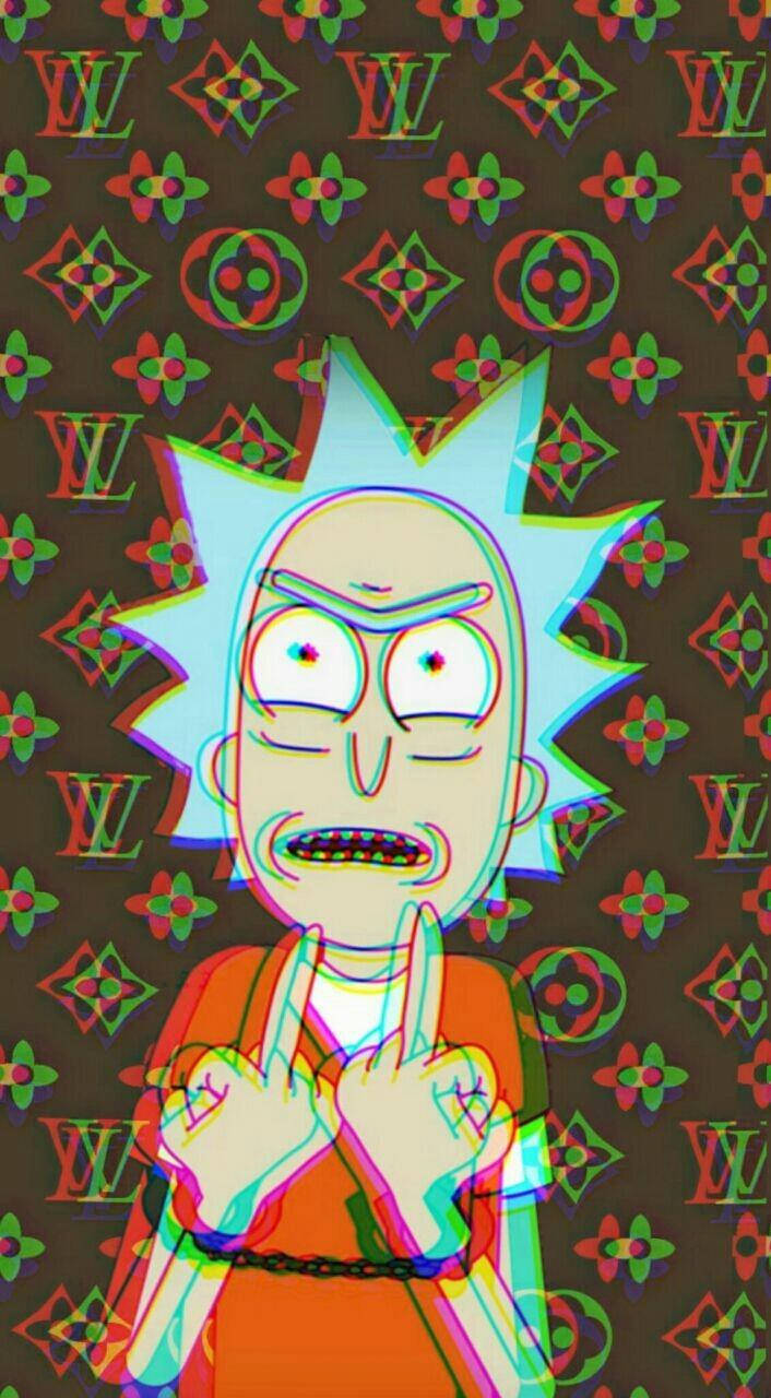 Rick Doing Middle Finger Iphone Wallpaper