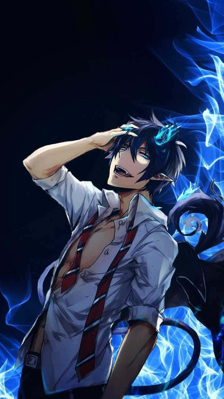 Rin Okumura In Battle Stance - Blue Exorcist Anime Wallpaper