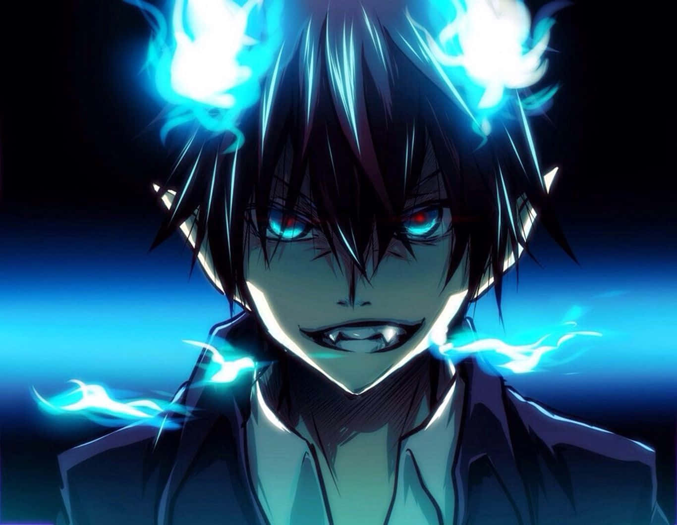 Rin Okumura In His Full Demon Form Wallpaper