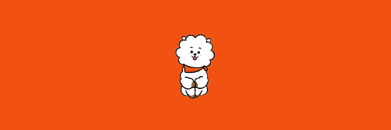 Rj Bt21 In Orange Banner Wallpaper