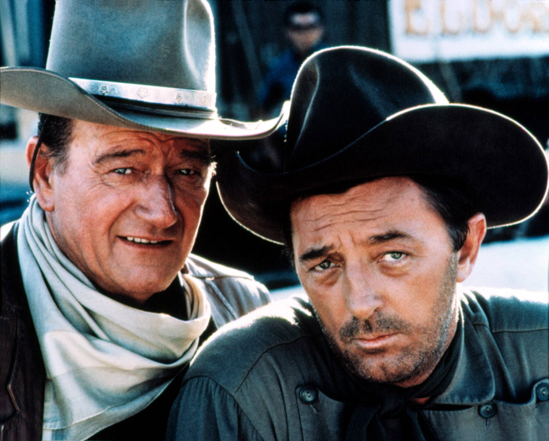 Robert Mitchum And John Wayne Cowboy Wallpaper