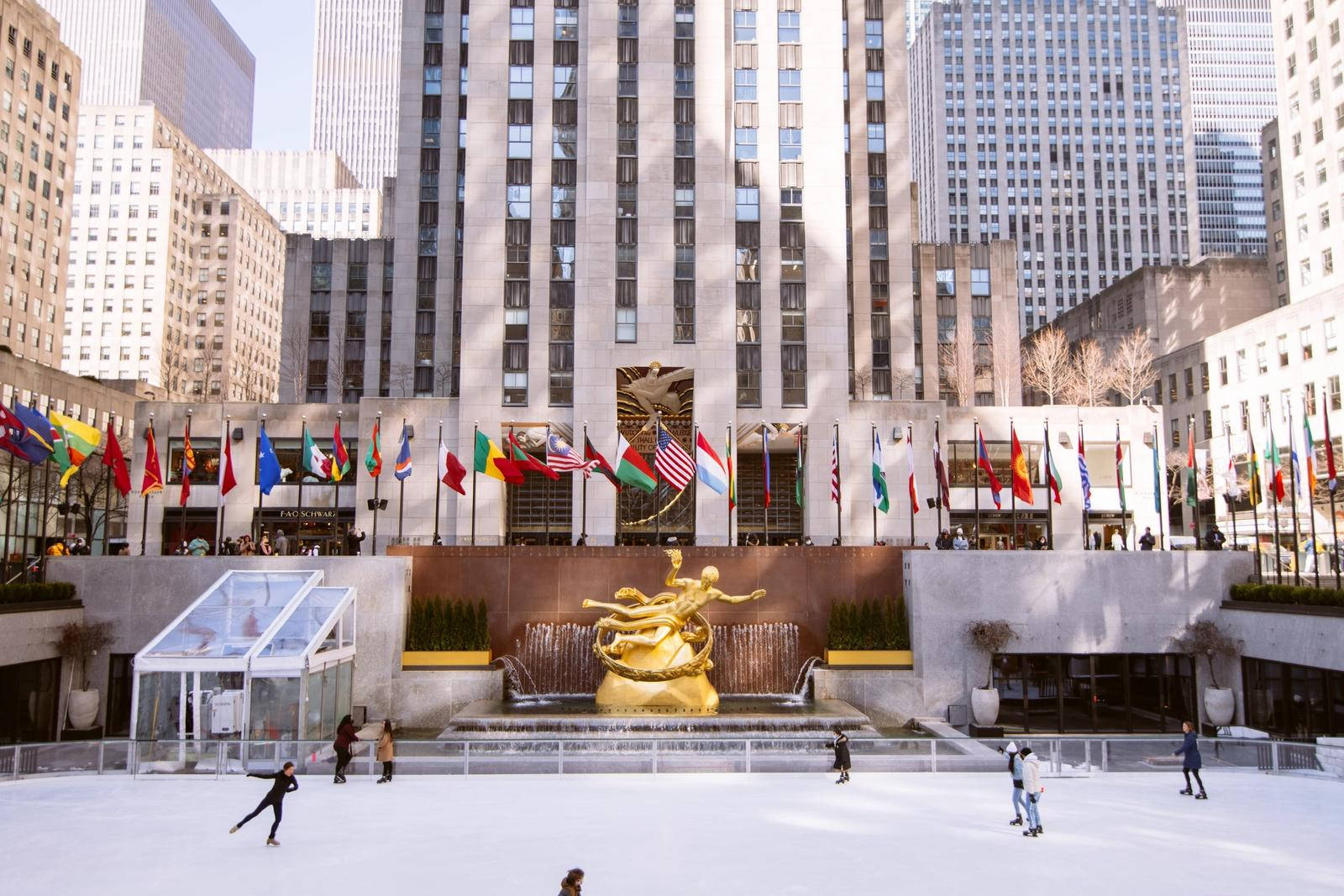 Rockefeller Center Line Of Flags Wallpaper