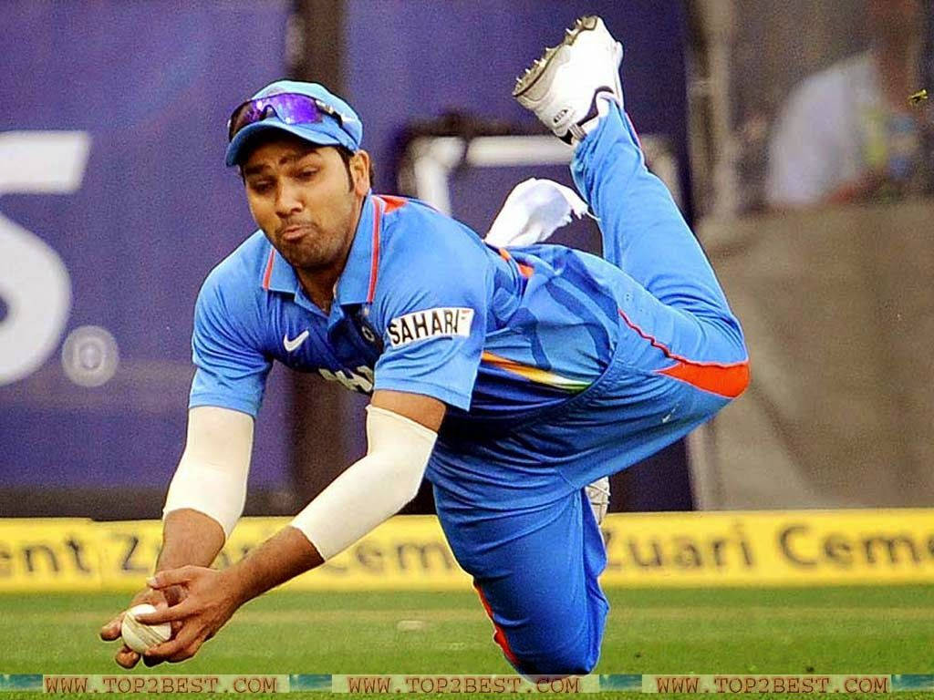 Rohit Sharma Ball Catcher Wallpaper