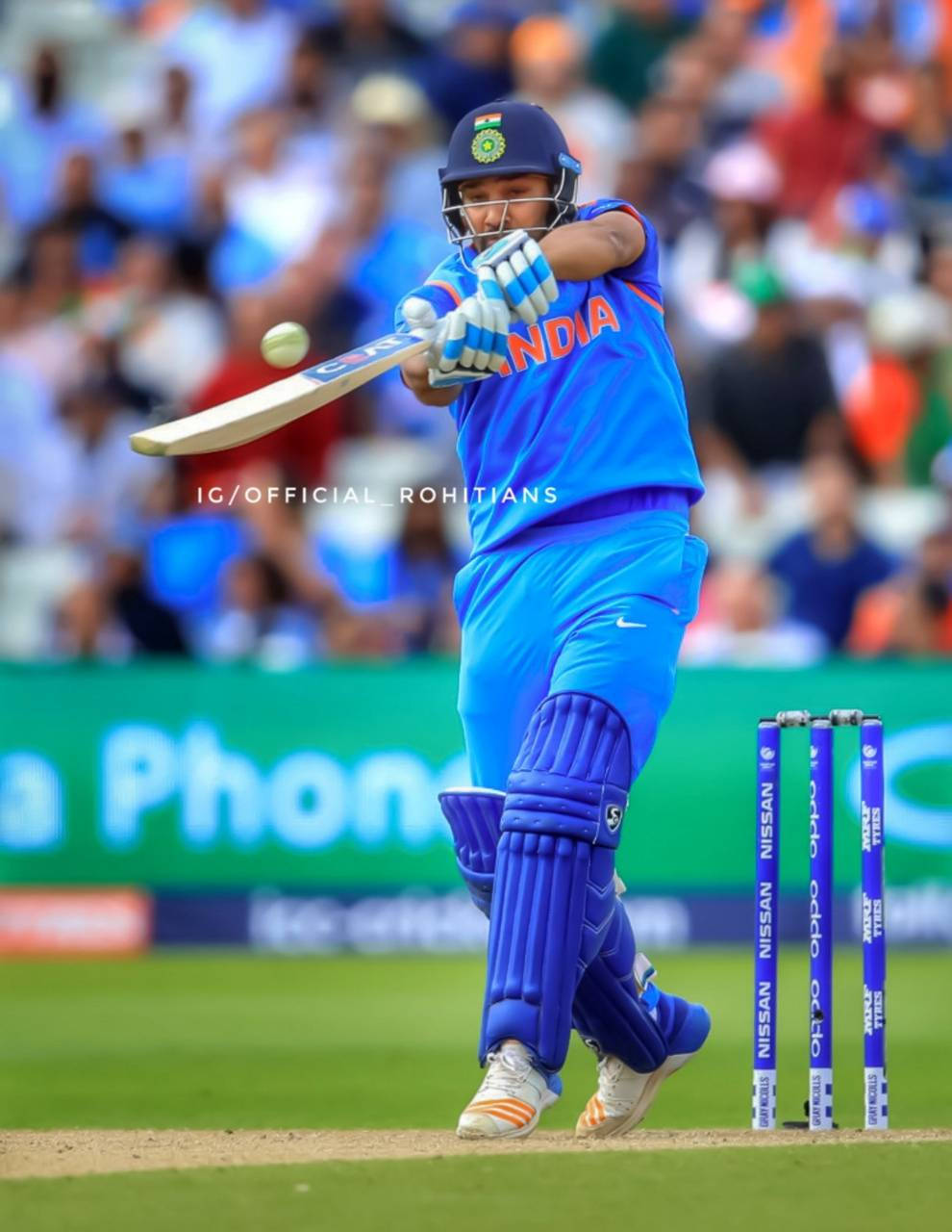 Rohit Sharma Playing On Field Wallpaper