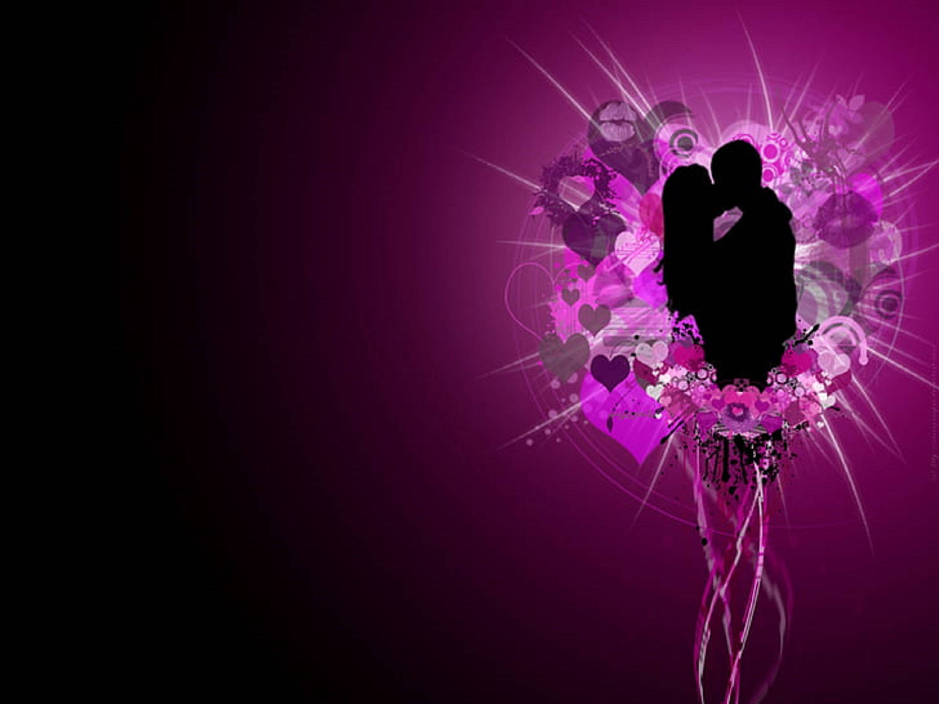 Romantic Love In Purple Wallpaper