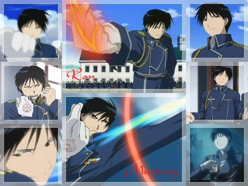 Roy Mustang Commanding Fire At His Fingertips Wallpaper