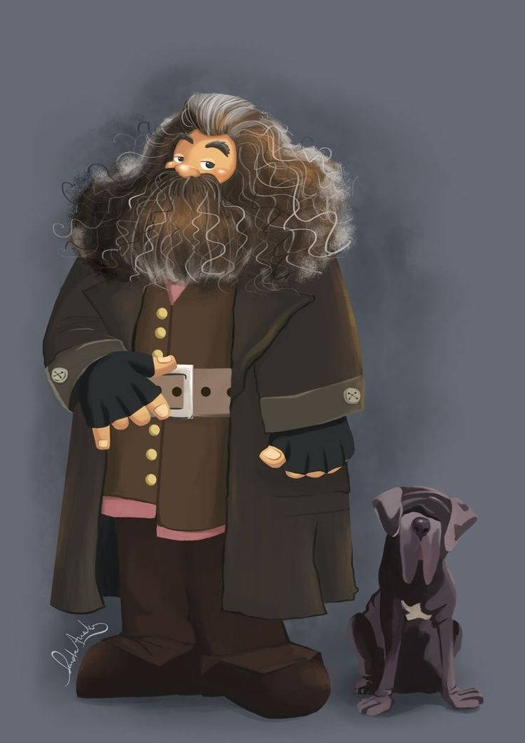 Rubeus Hagrid And Fang Art Wallpaper