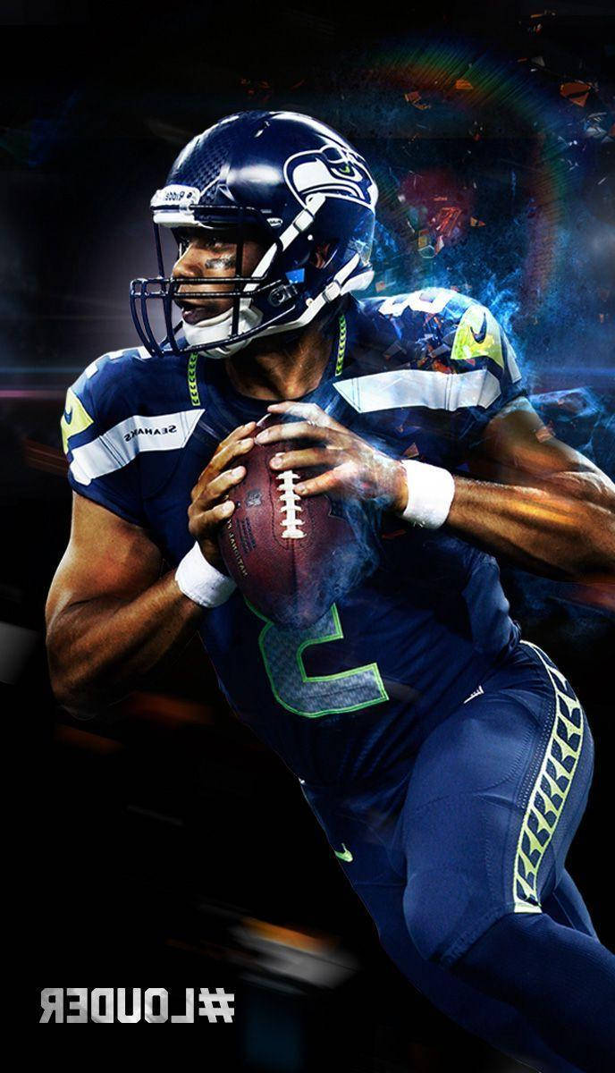 Russell Wilson Flipped Image Of Running Wallpaper