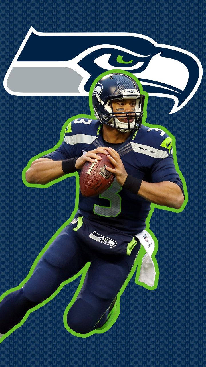 Russell Wilson Seahawks Logo Wallpaper