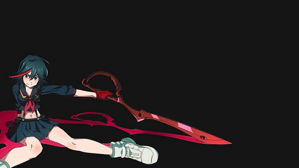 Ryuko Matoi In Action: A Stunning Anime Illustration Wallpaper