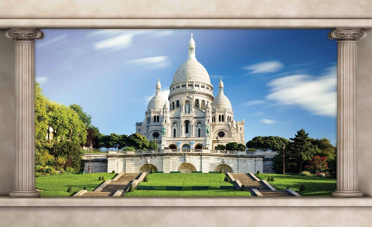 Sacre Coeur Basilica Painting Wallpaper