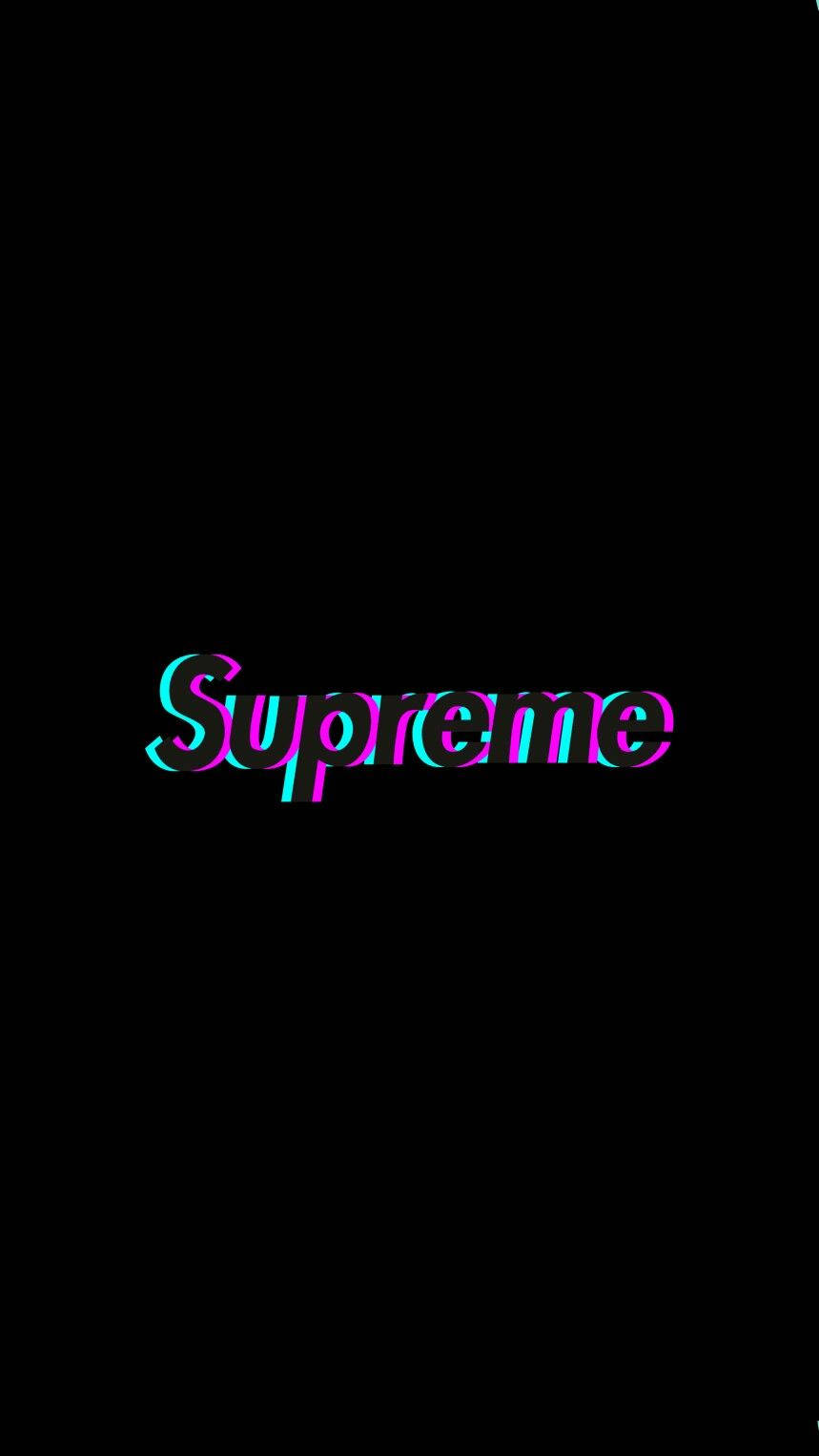 Sad Dope Glitch Supreme Logo Wallpaper