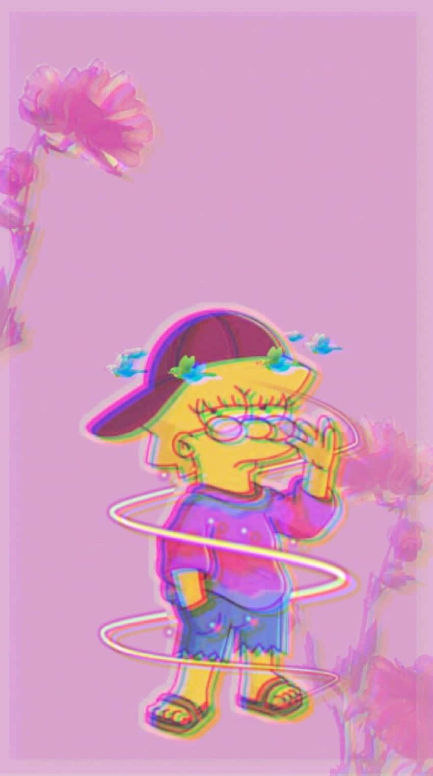 Sad Lisa Simpson In A Purple Shirt Wallpaper