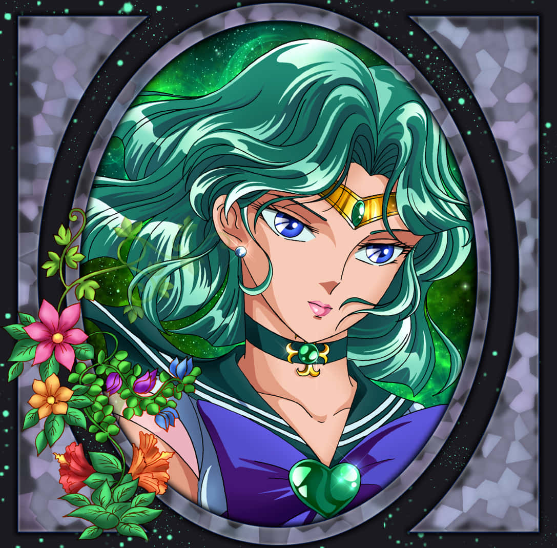 Sailor Neptune Standing In The Serene Ocean Wallpaper