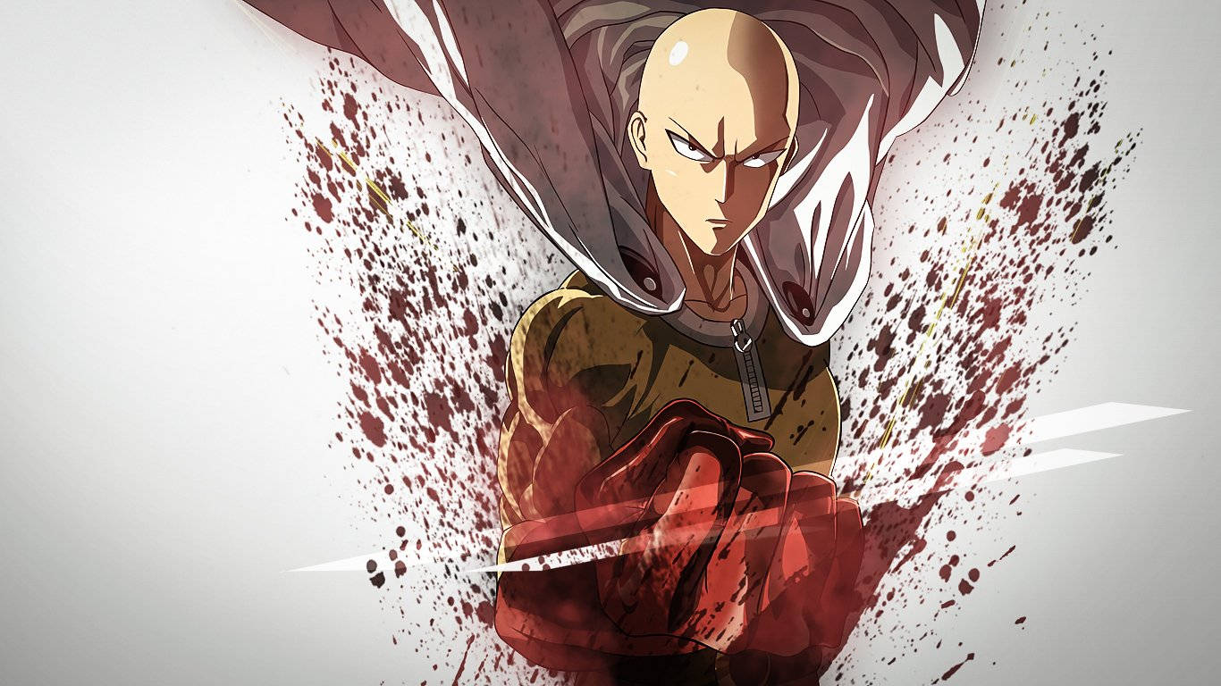 Saitama And His Power Punch Wallpaper