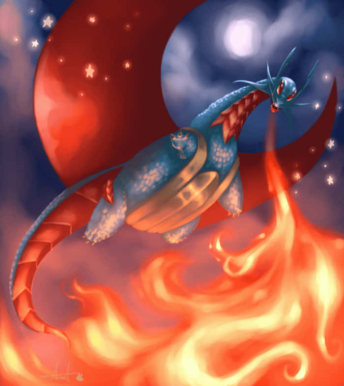 Salamence Fire Breathing Wallpaper