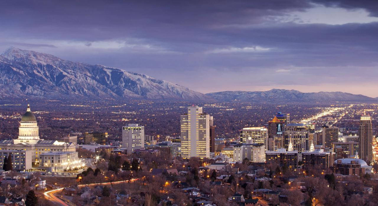 Salt Lake City At Dusk Wallpaper