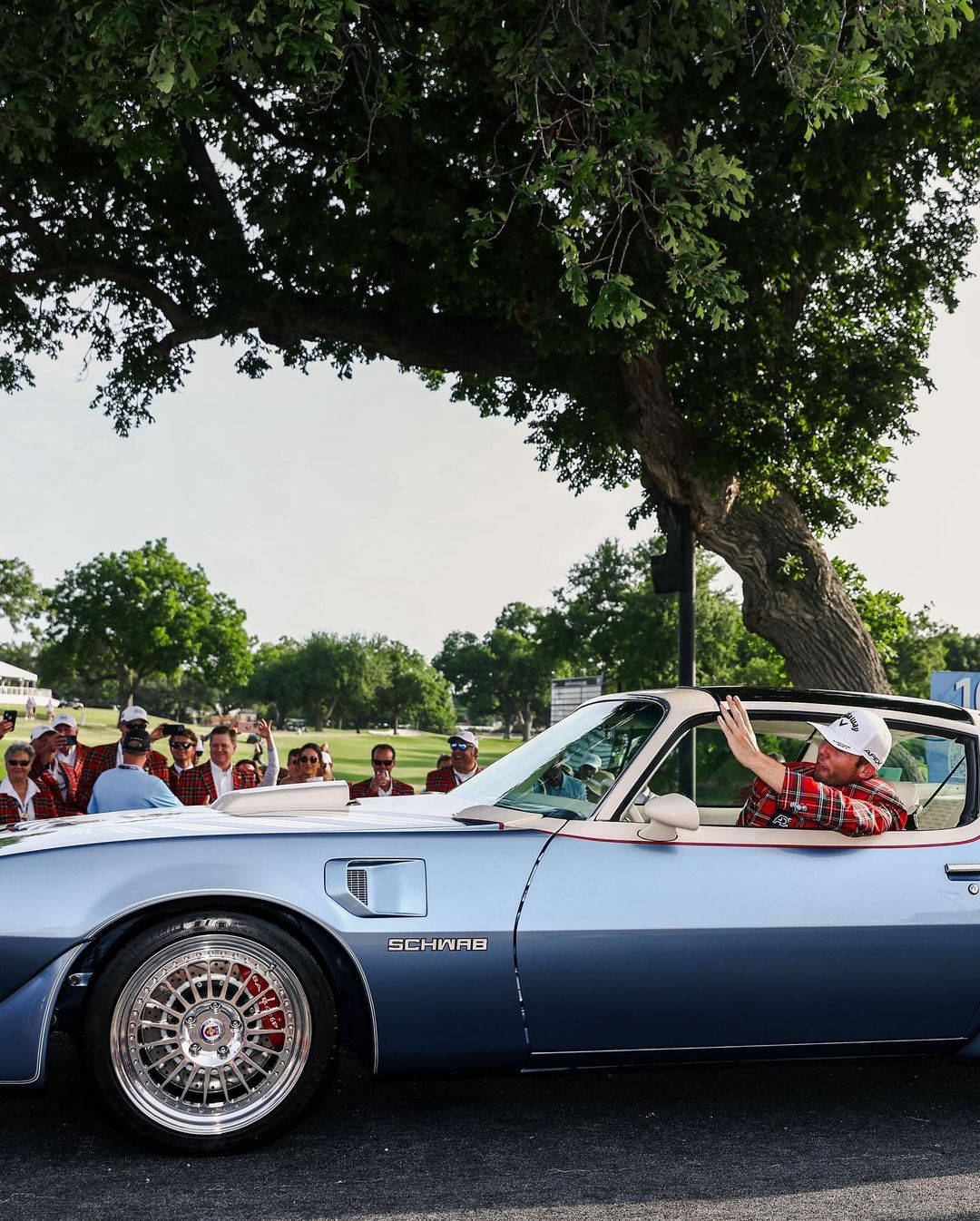 Sam Burns Behind The Wheel Of A Classic 1979 Schwab Firebird Car. Wallpaper