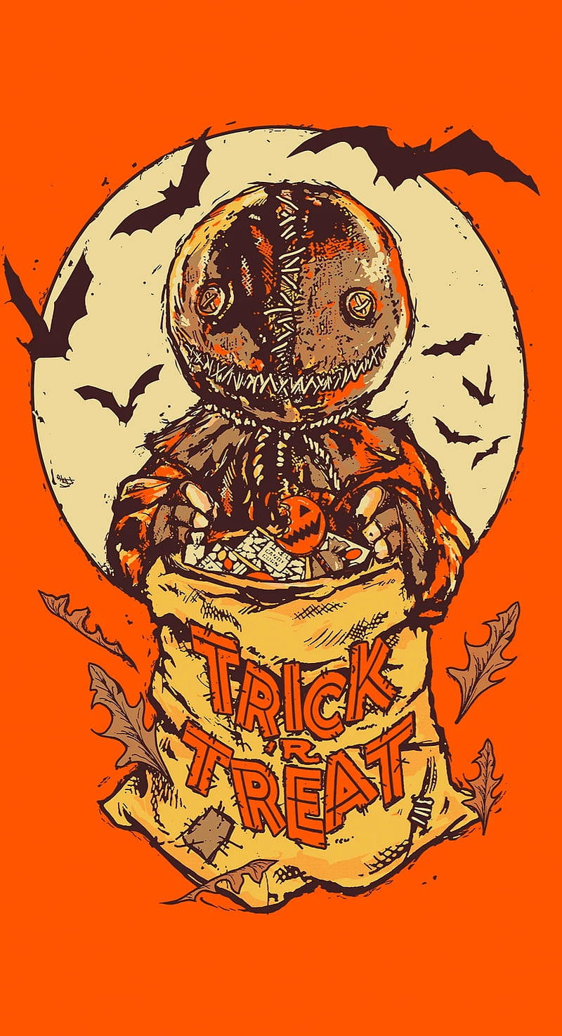 Sam Trick Or Treat Horror Phone Wallpaper