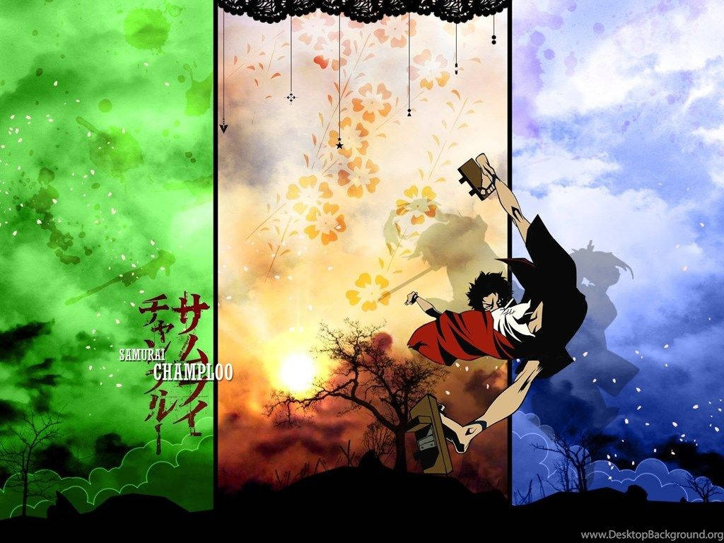 Samurai Champloo's Artistically Intricate Colorful Seasons Wallpaper