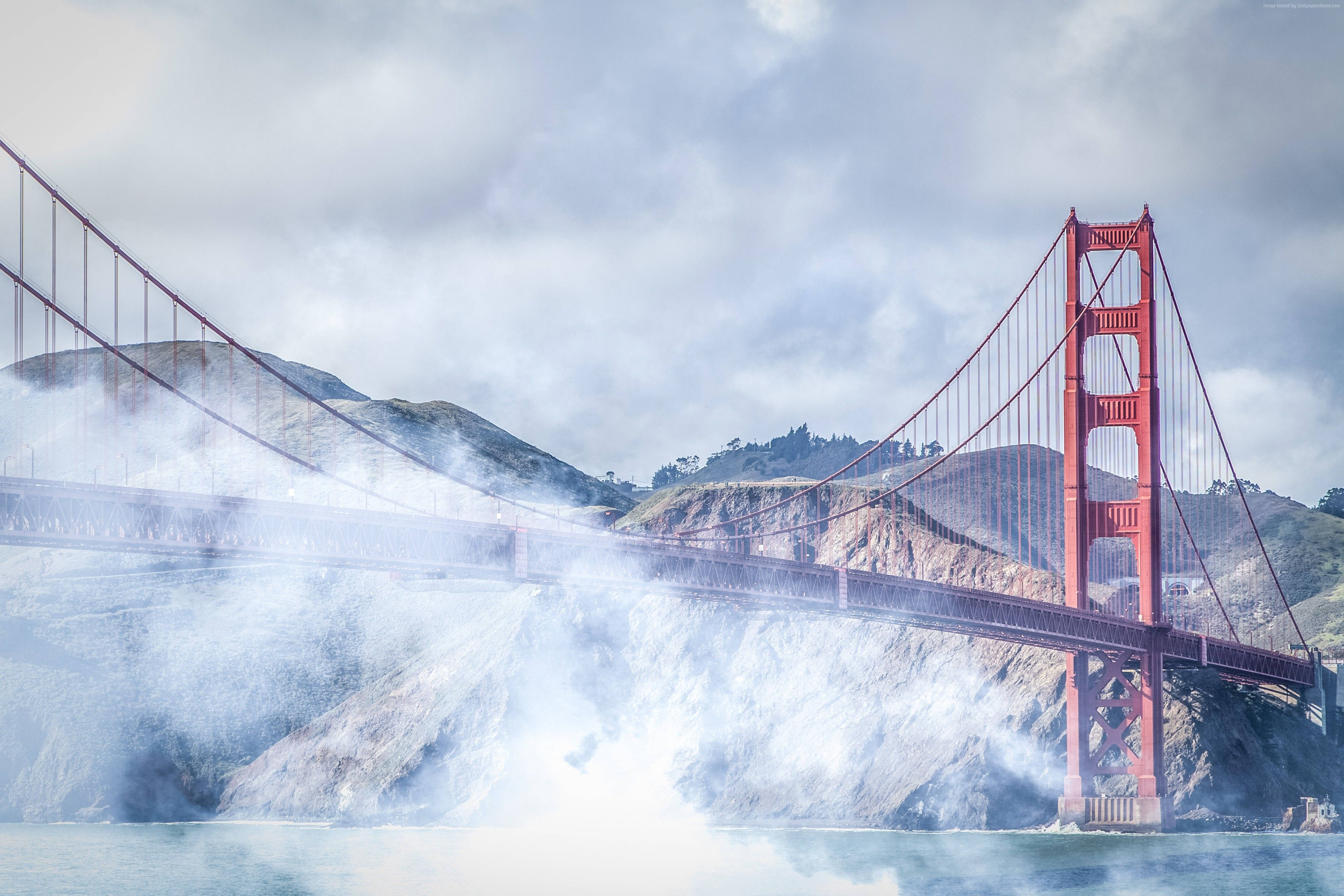 San Francisco 4k Foggy Bridge Wallpaper