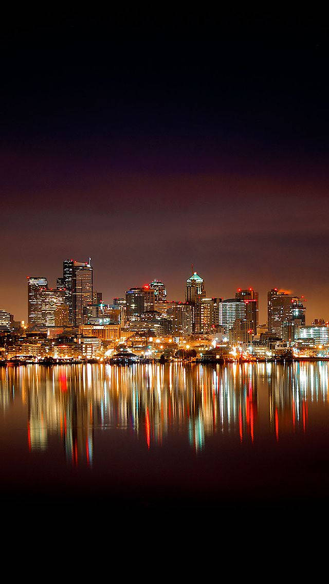 San Francisco Night Seattle Skyline Wallpaper