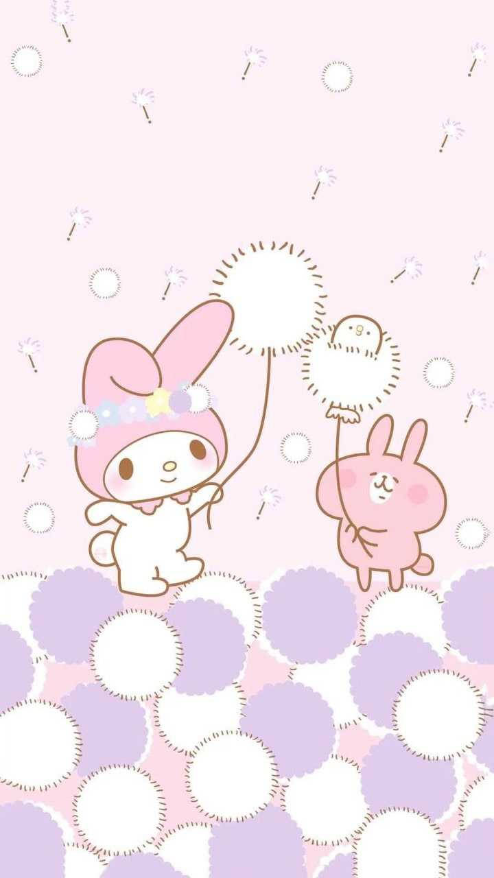 Sanrio Characters My Melody With Dandelions Wallpaper