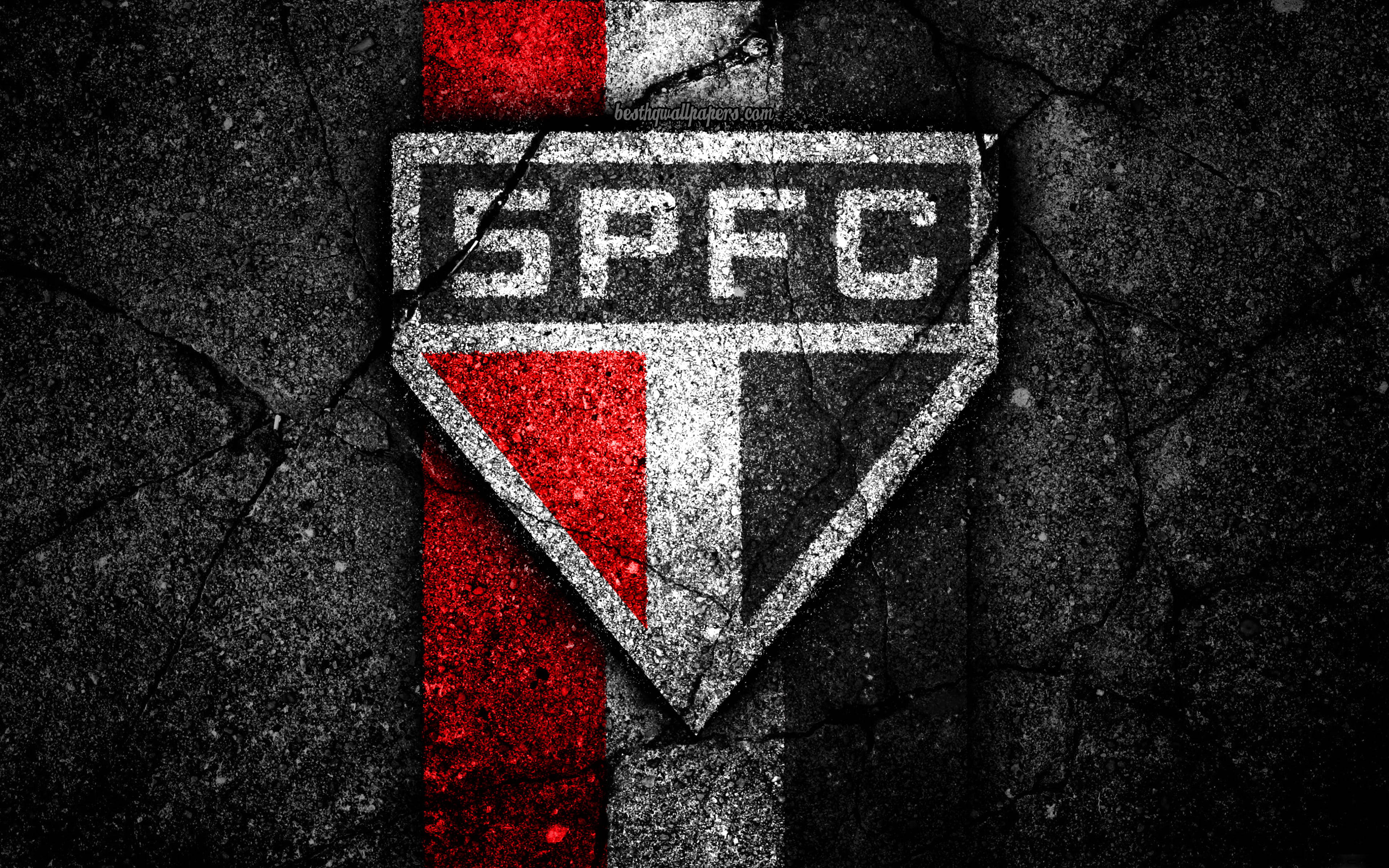 Sao Paulo Fc Logo On Cracked Asphalt Wallpaper