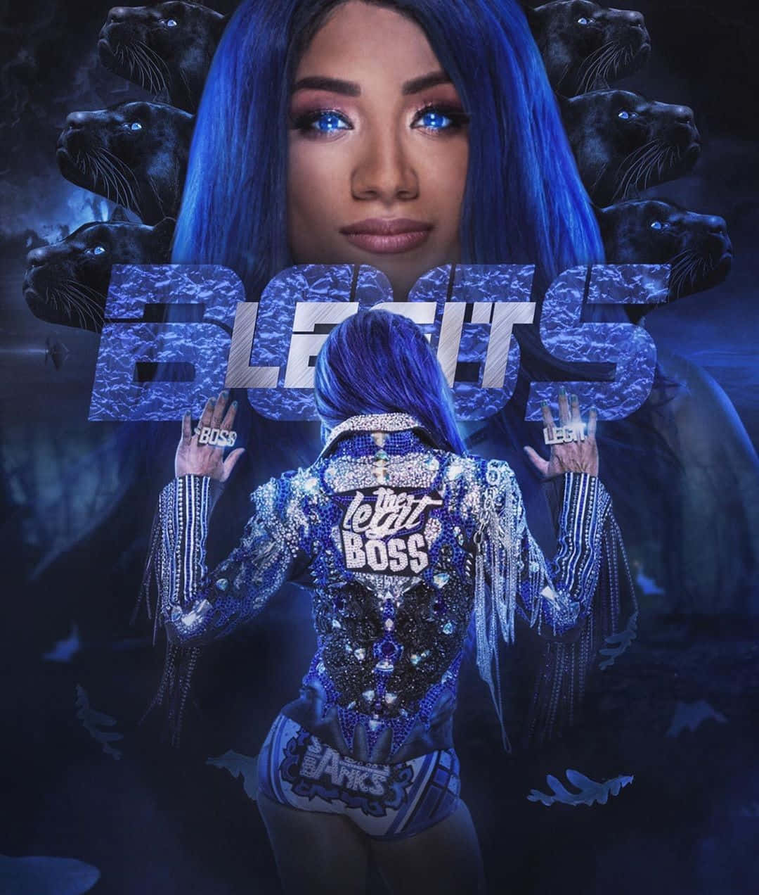 Sasha Banks Artistic Poster Wallpaper