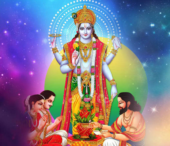 Satyanarayana Swamy Galaxy Background Wallpaper