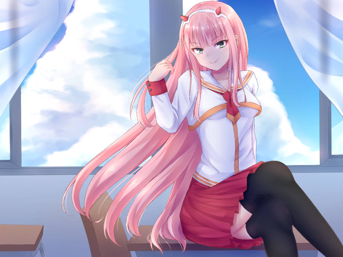 Schoolgirl Zero Two Wallpaper