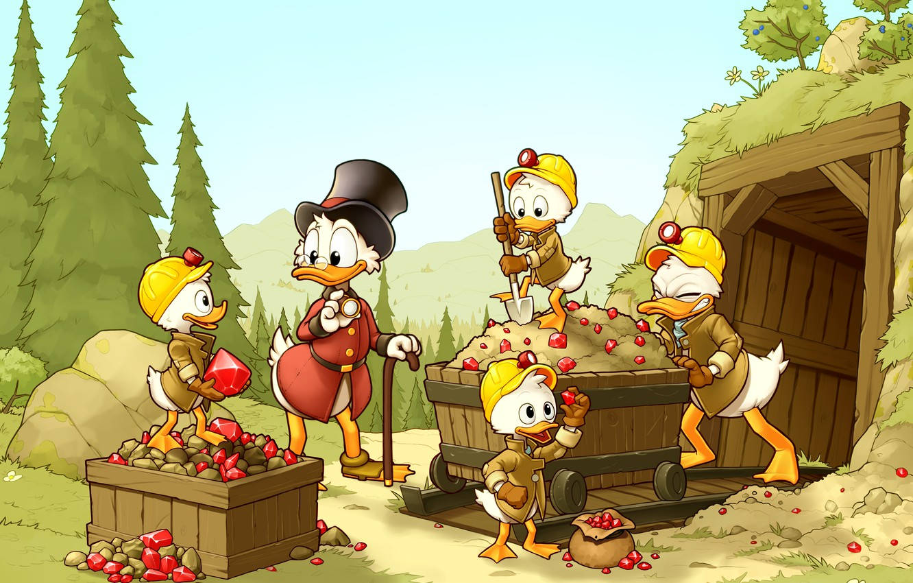 Scrooge Mcduck Donald Duck And Kids Wallpaper