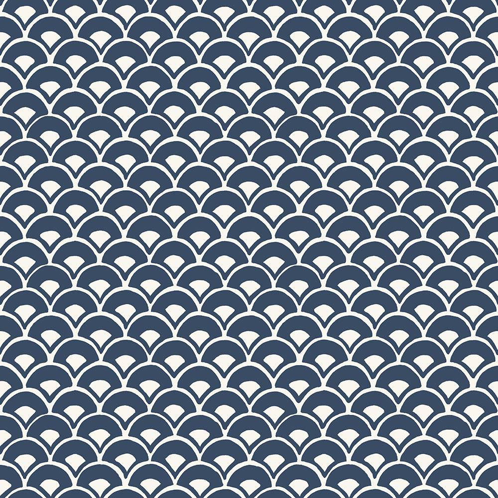 Seamless Art Deco Scallop Fish Scale Pattern Wallpaper