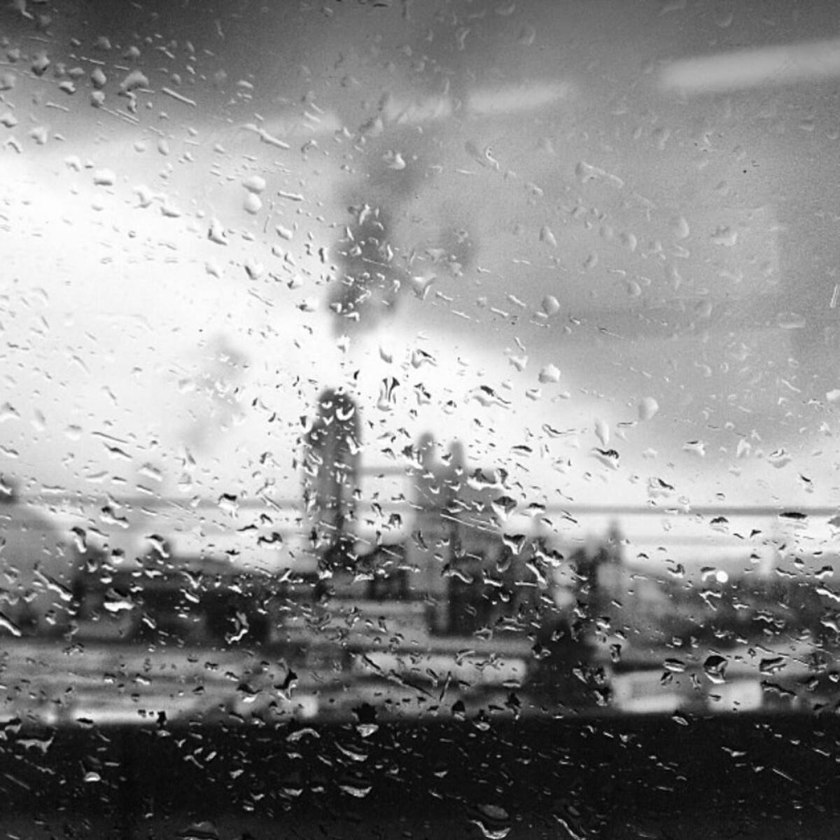 Seattle Rain On Glass Wallpaper