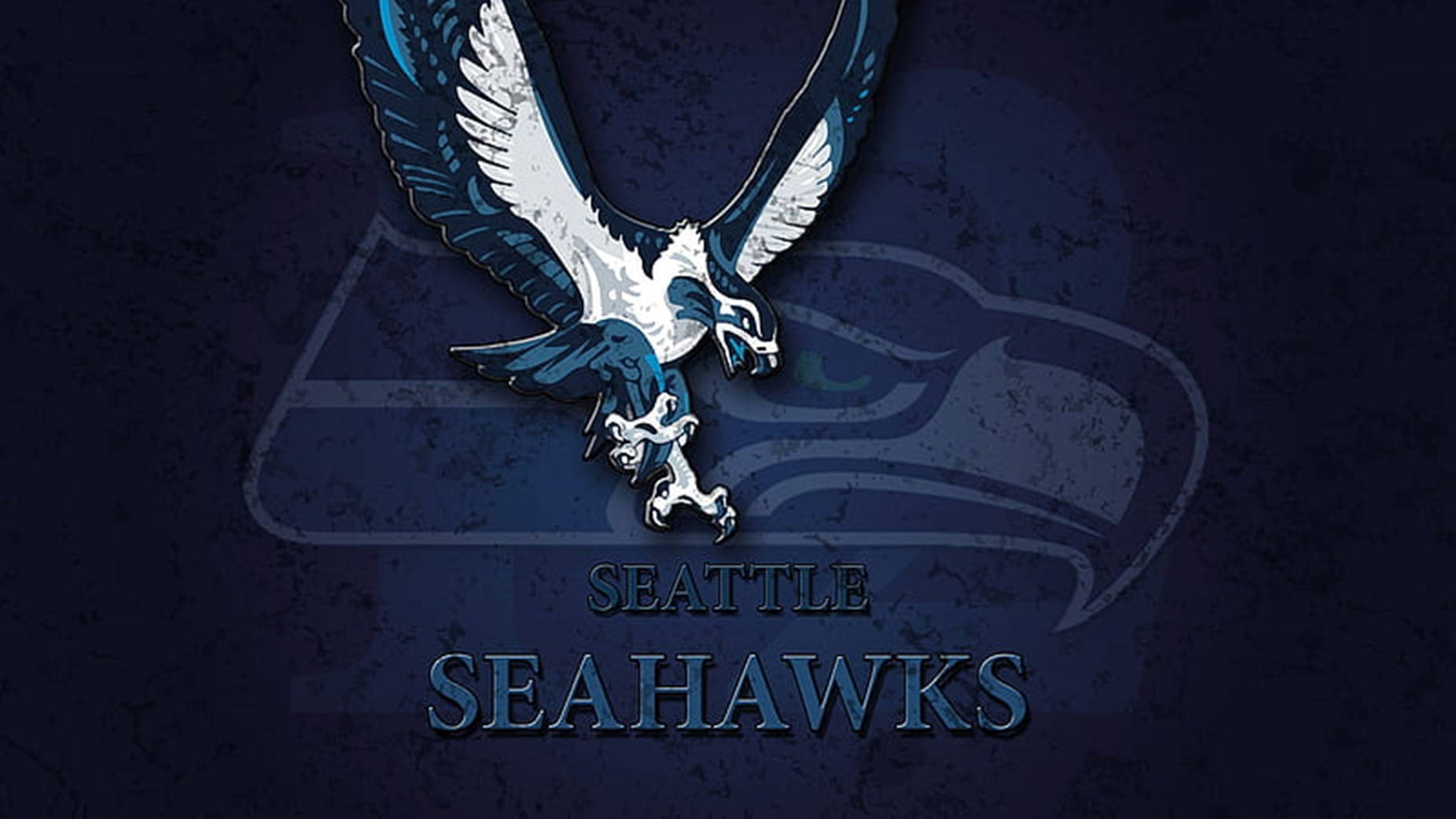 Seattle Seahawks Logo On Dark Blue Wallpaper