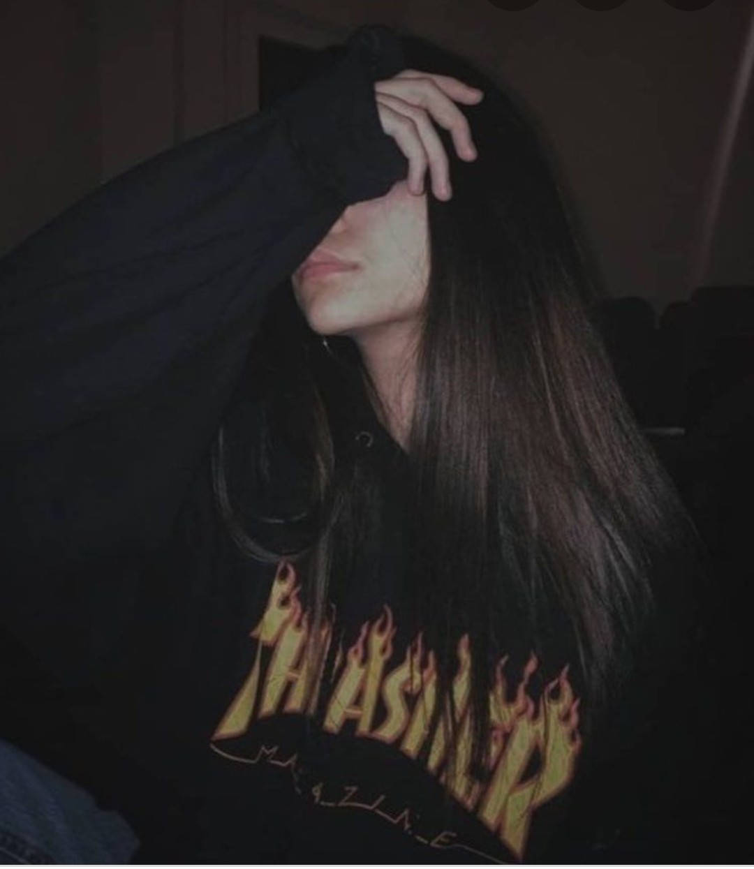 Serene Confidence In Thrasher Hoodie Wallpaper