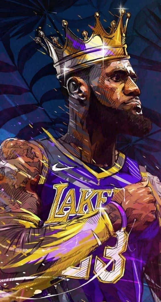 Serious King Lebron James With Crown Wallpaper