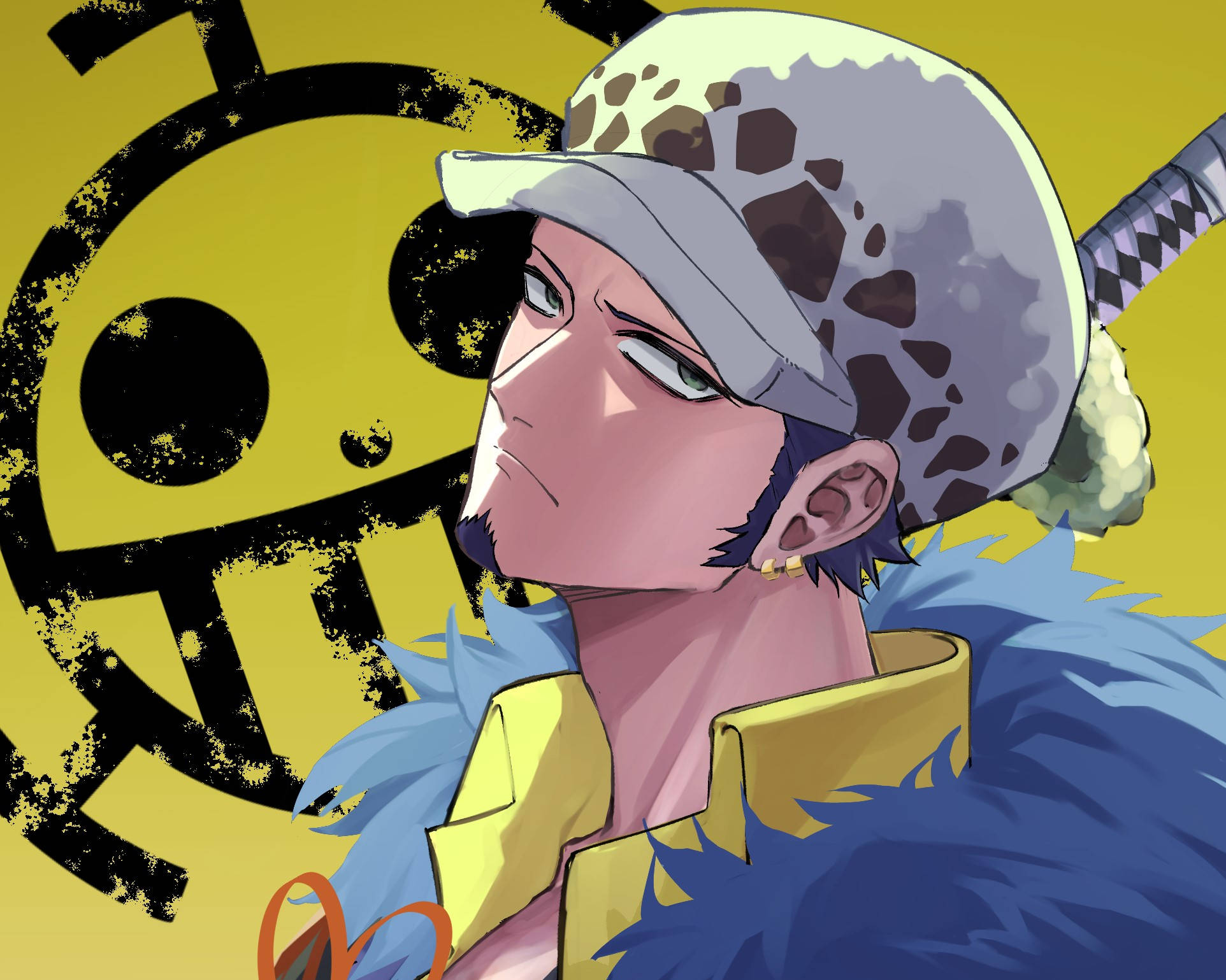 Serious Trafalgar Law One Piece Digital Art Wallpaper