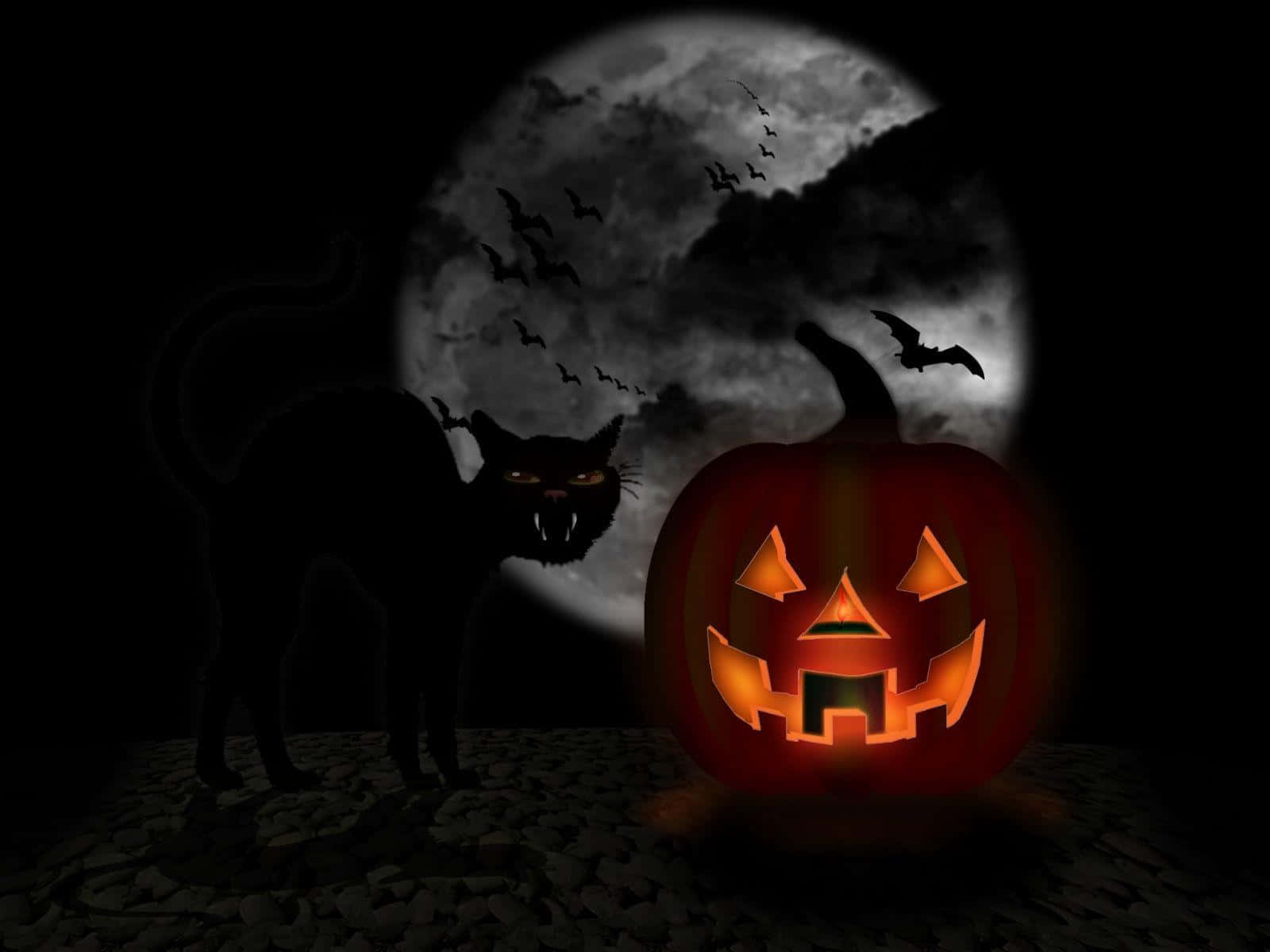 Set Your Halloween Mood Right With This Spooky Animated Background! Wallpaper