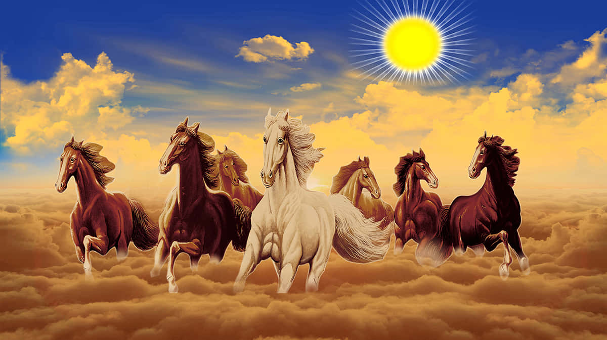 Seven_ Horses_ Galloping_ Among_ Clouds.jpg Wallpaper