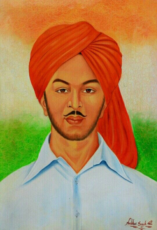 Shaheed Bhagat Singh Painted Face Wallpaper