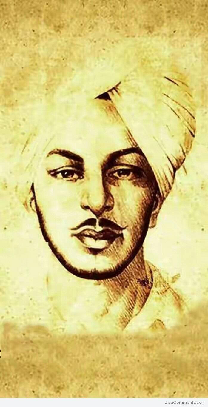 Shaheed Bhagat Singh Sepia Effect Wallpaper
