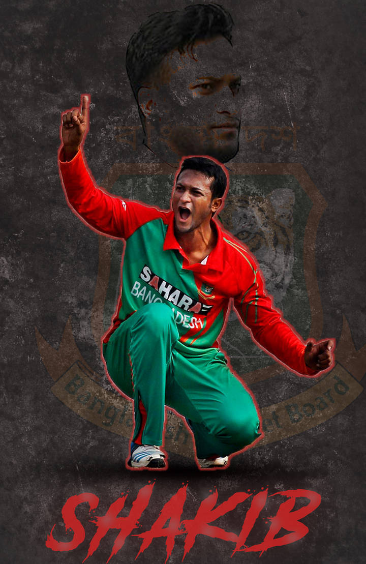 Shakib Al Hasan Kneeling Wallpaper