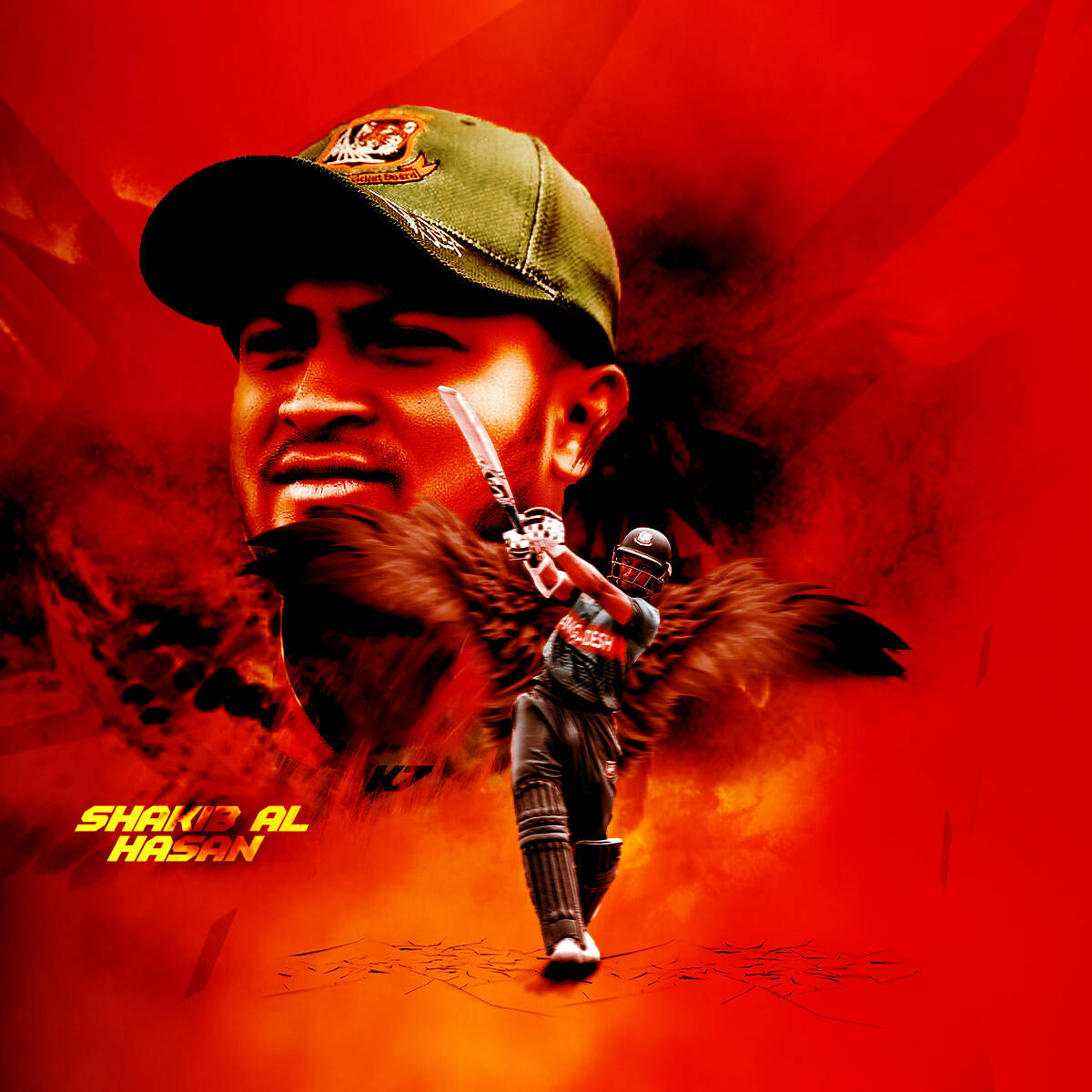 Shakib Al Hasan Red Wallpaper