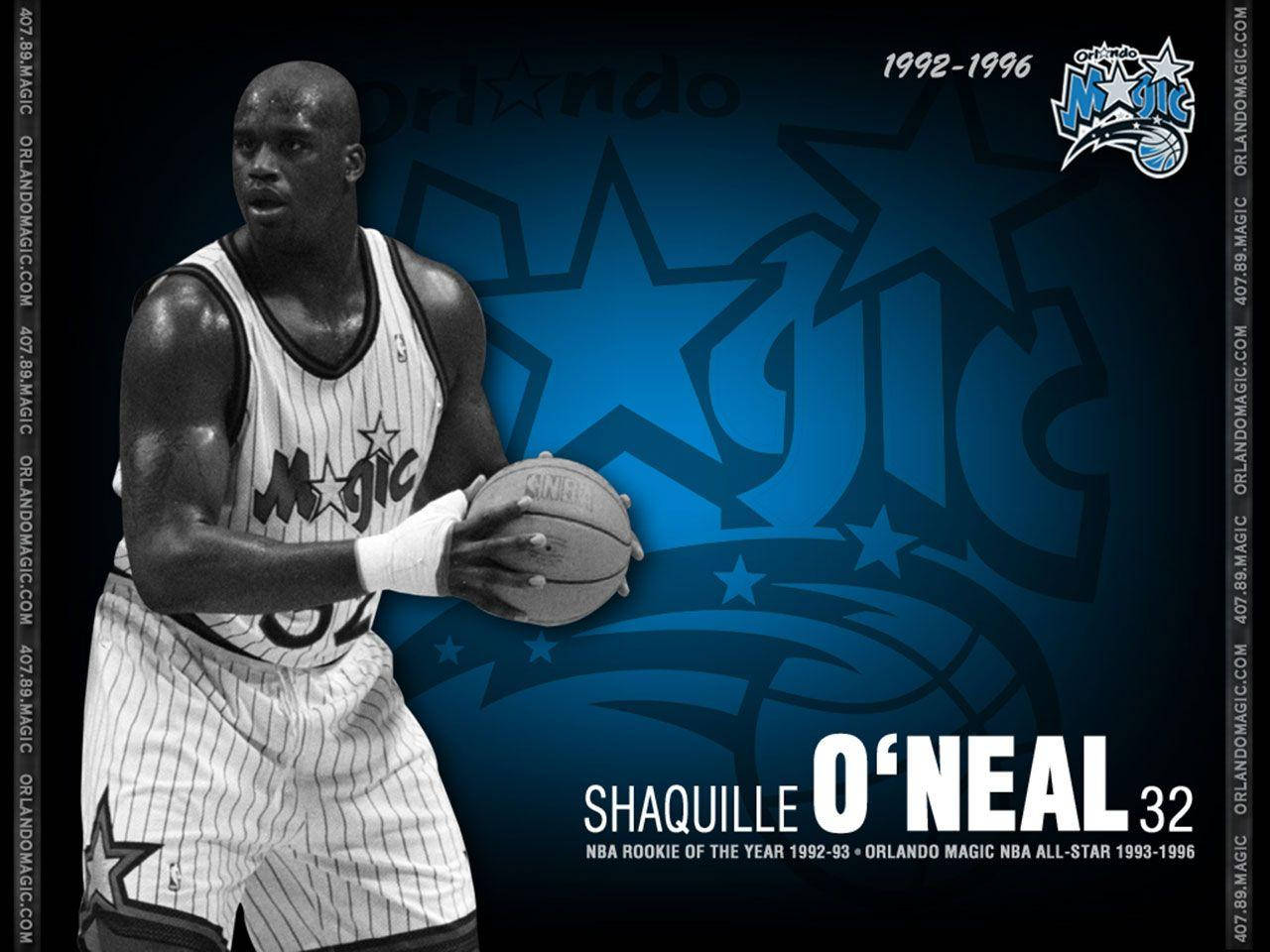 Shaquille O'neal Orlando Magic Art Wallpaper