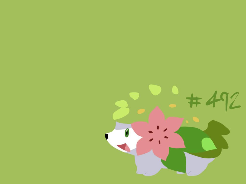 Shaymin Green Background 492 Wallpaper