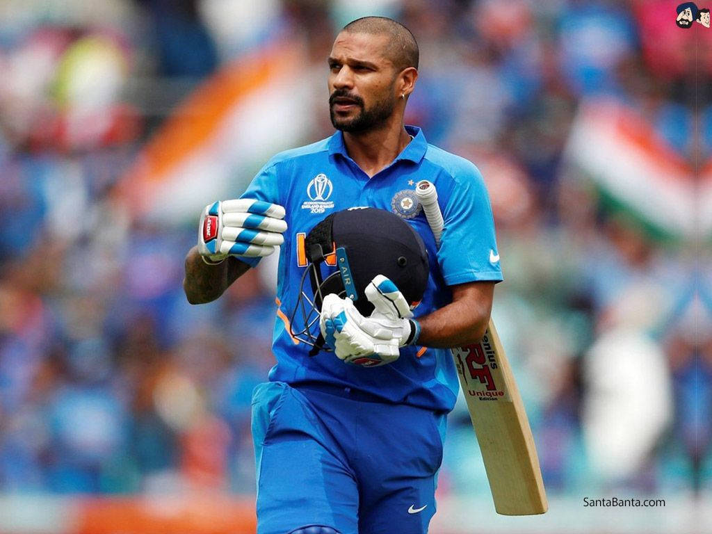 Shikhar Dhawan Black Helmet Wallpaper