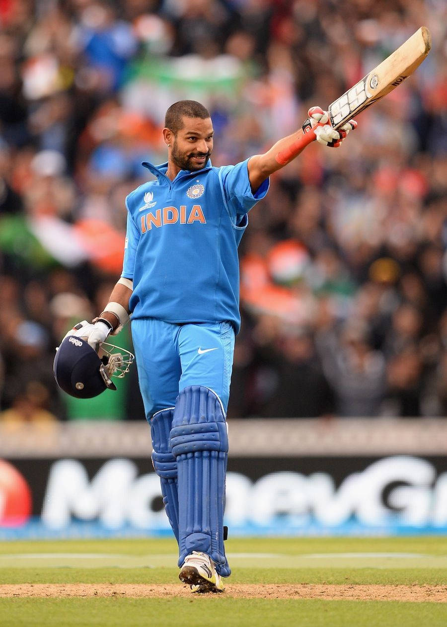 Shikhar Dhawan Pointing Bat Wallpaper