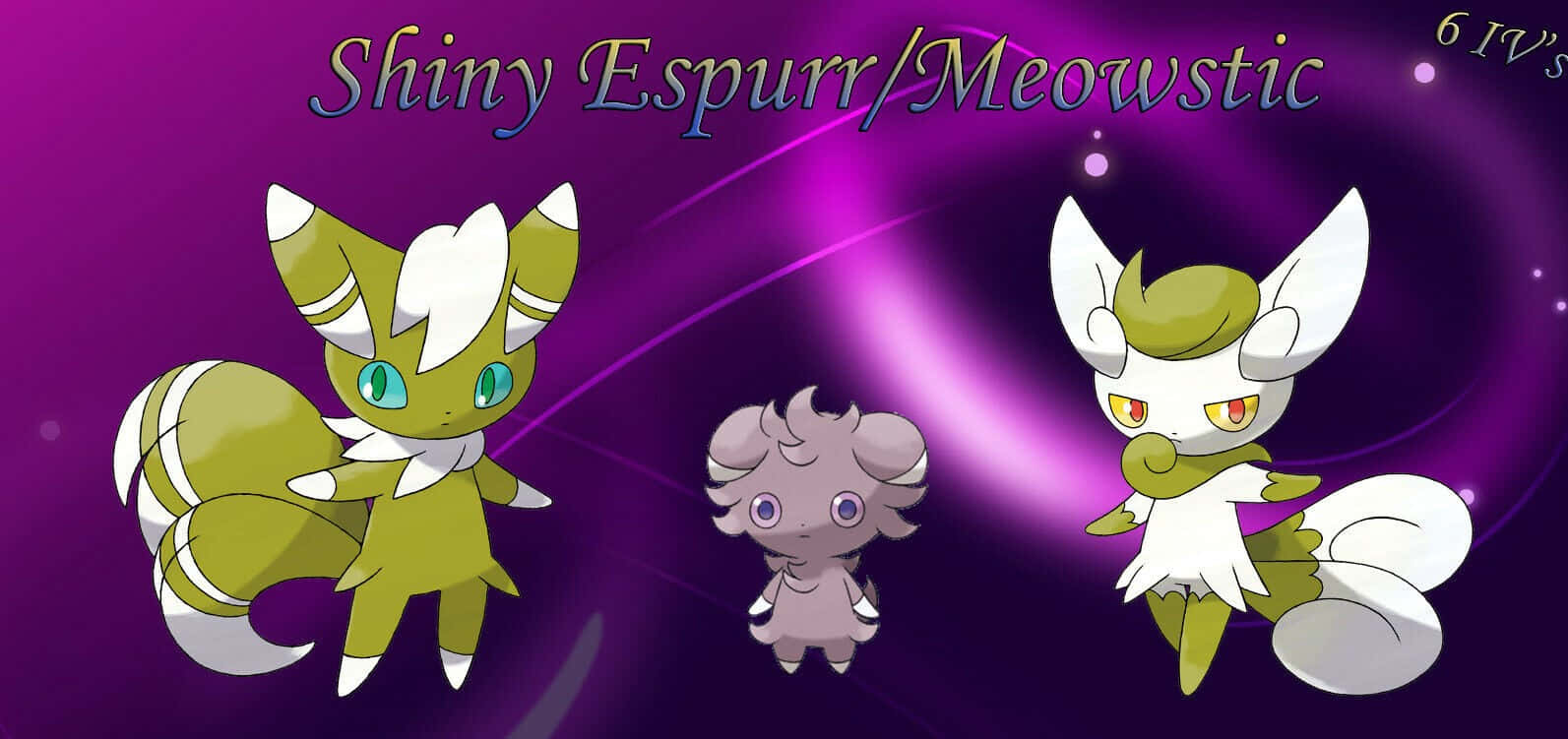 Shimmering Espurr And Meowstic Battle Ready Wallpaper