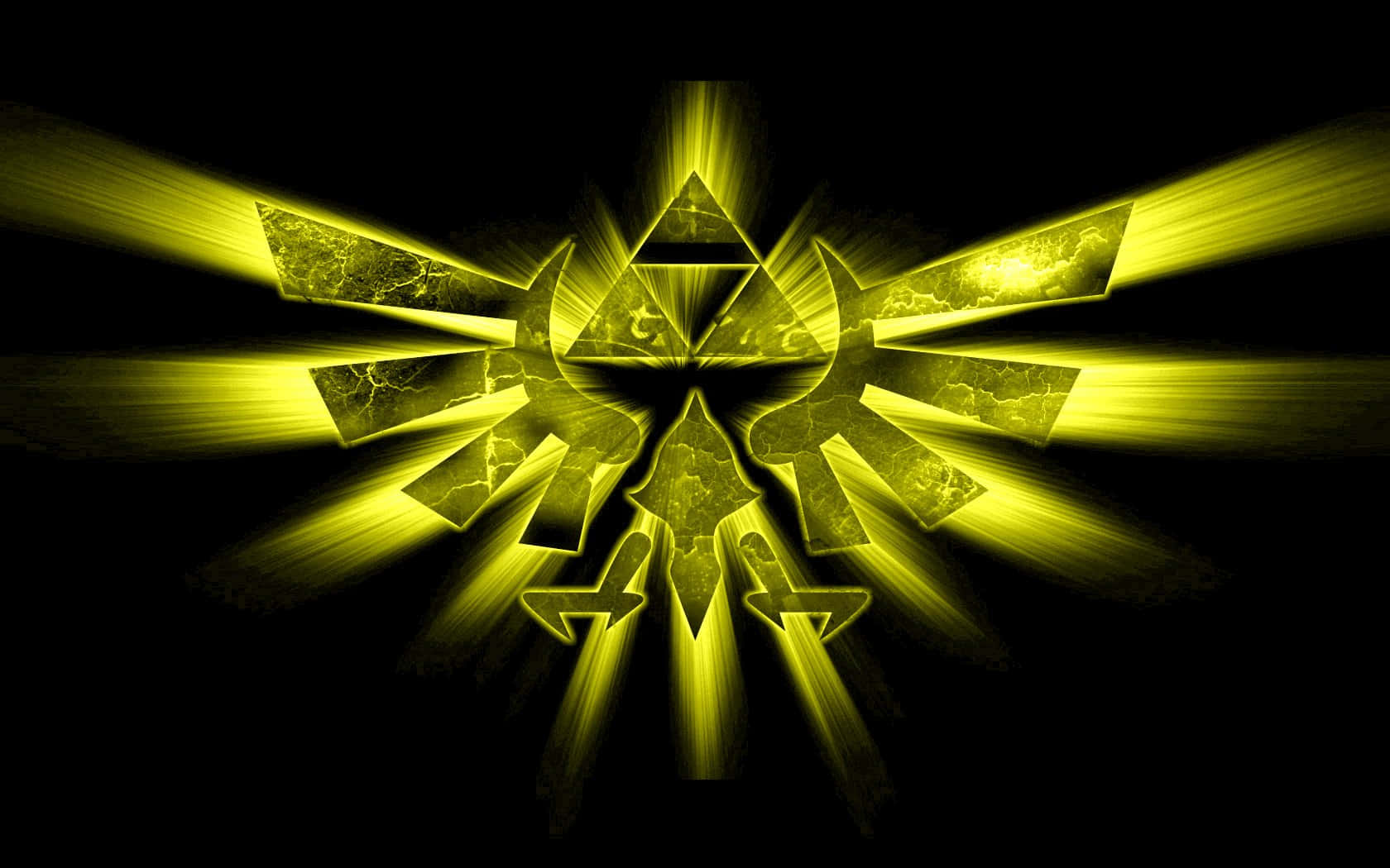 Shining Triforce In A Dark Background Wallpaper